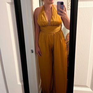 Azazie Oli Jumpsuit butterscotch